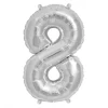 Zahlen Ballon 8 Silber