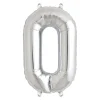 Zahlen Ballon 0 Silber