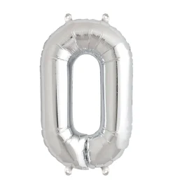 Zahlen Ballon 0 Silber