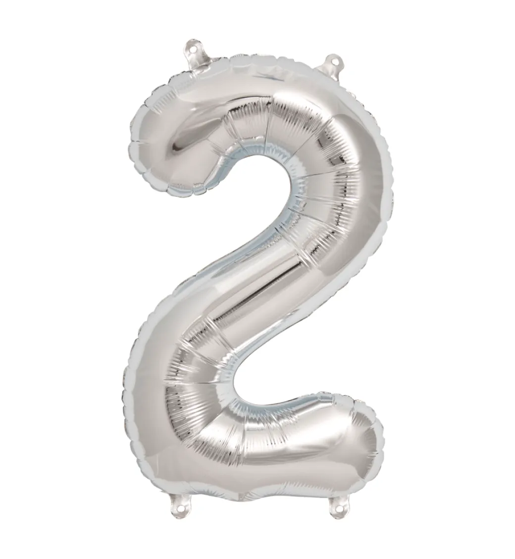 Zahlen Ballon 2 Silber