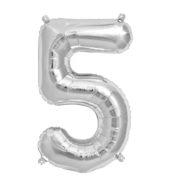 Zahlen Ballon 5 Silber