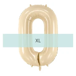 Zahlen Ballon 0 XL Beige