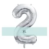 Zahlen Ballon 2 XL Silber