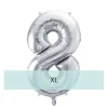 Zahlen Ballon 8 XL Silber