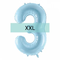 Zahlen Ballon 3 XXL Pastell Blau