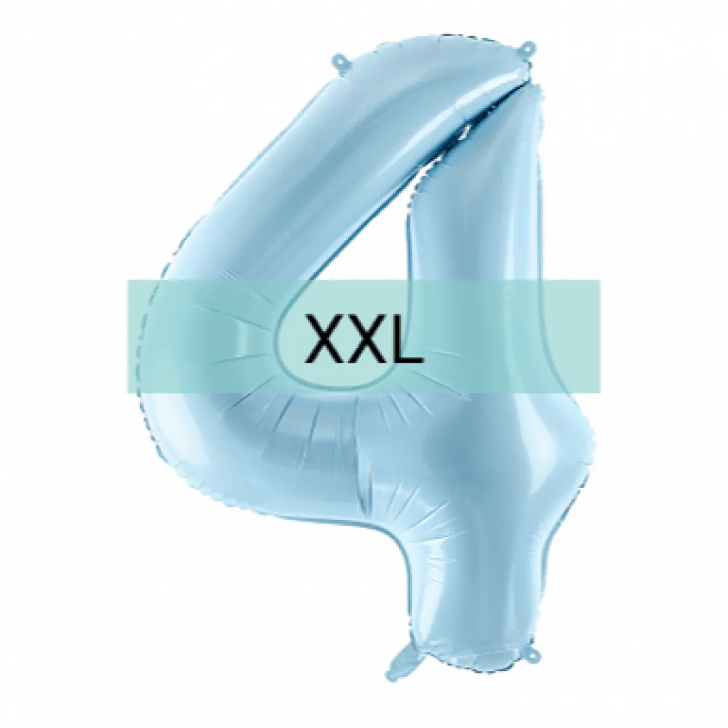 Zahlen Ballon 4 XXL Pastell Blau