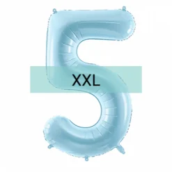 Zahlen Ballon 5 XXL Pastell Blau