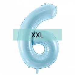 Zahlen Ballon 6 XXL Pastell Blau