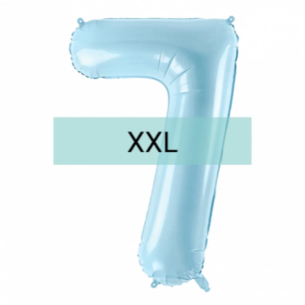 Zahlen Ballon 7 XXL Pastell Blau