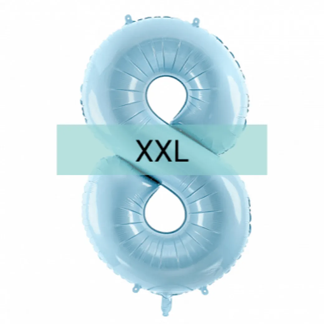 Zahlen Ballon 8 XXL Pastell Blau