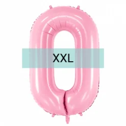 Zahlen Ballon 0 XXL Pastell Rosa