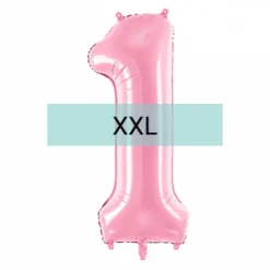 Zahlen Ballon 1 XXL Pastell Rosa