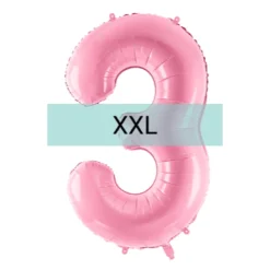 Zahlen Ballon 3 XXL Pastell Rosa