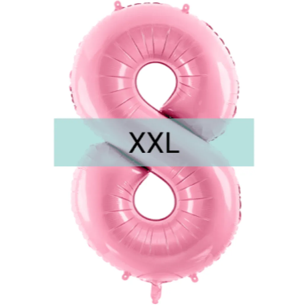 Zahlen Ballon 8 XXL Pastell Rosa