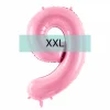 Zahlen Ballon 9 XXL Pastell Rosa