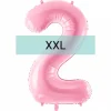 Zahlen Ballon 2 XXL Pastell Rosa