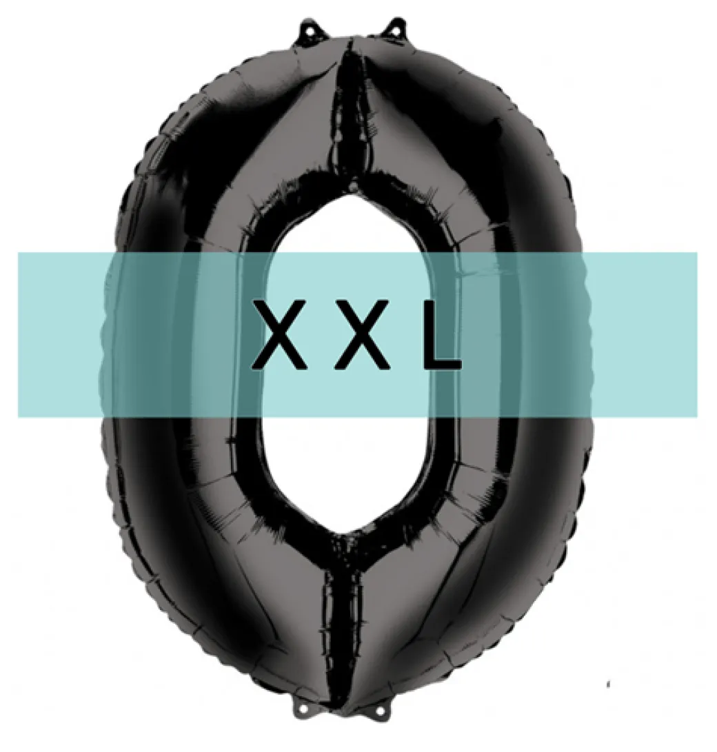 Zahlen Ballon 0 XXL Schwarz