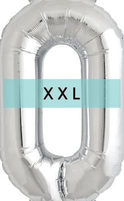 Zahlen Ballon 0 XXL Silber
