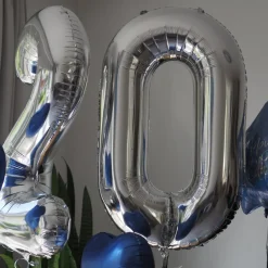 Zahlen Ballon 2 XXL Silber