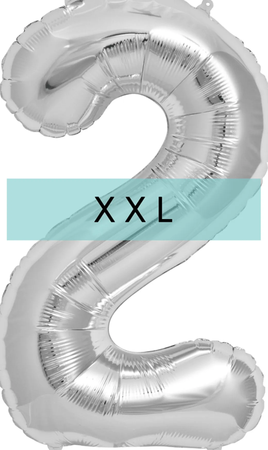 Zahlen Ballon 2 XXL Silber