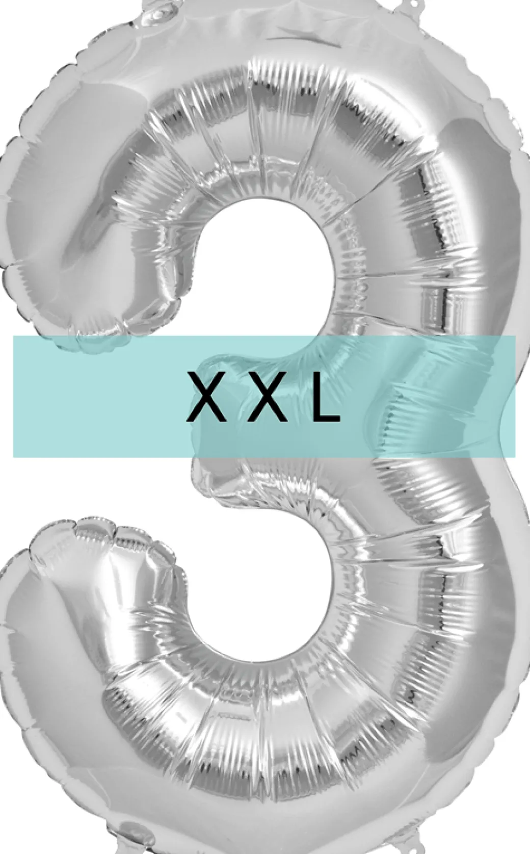 Zahlen Ballon 3 XXL Silber