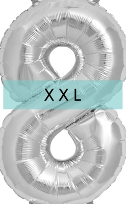 Zahlen Ballon 8 XXL Silber