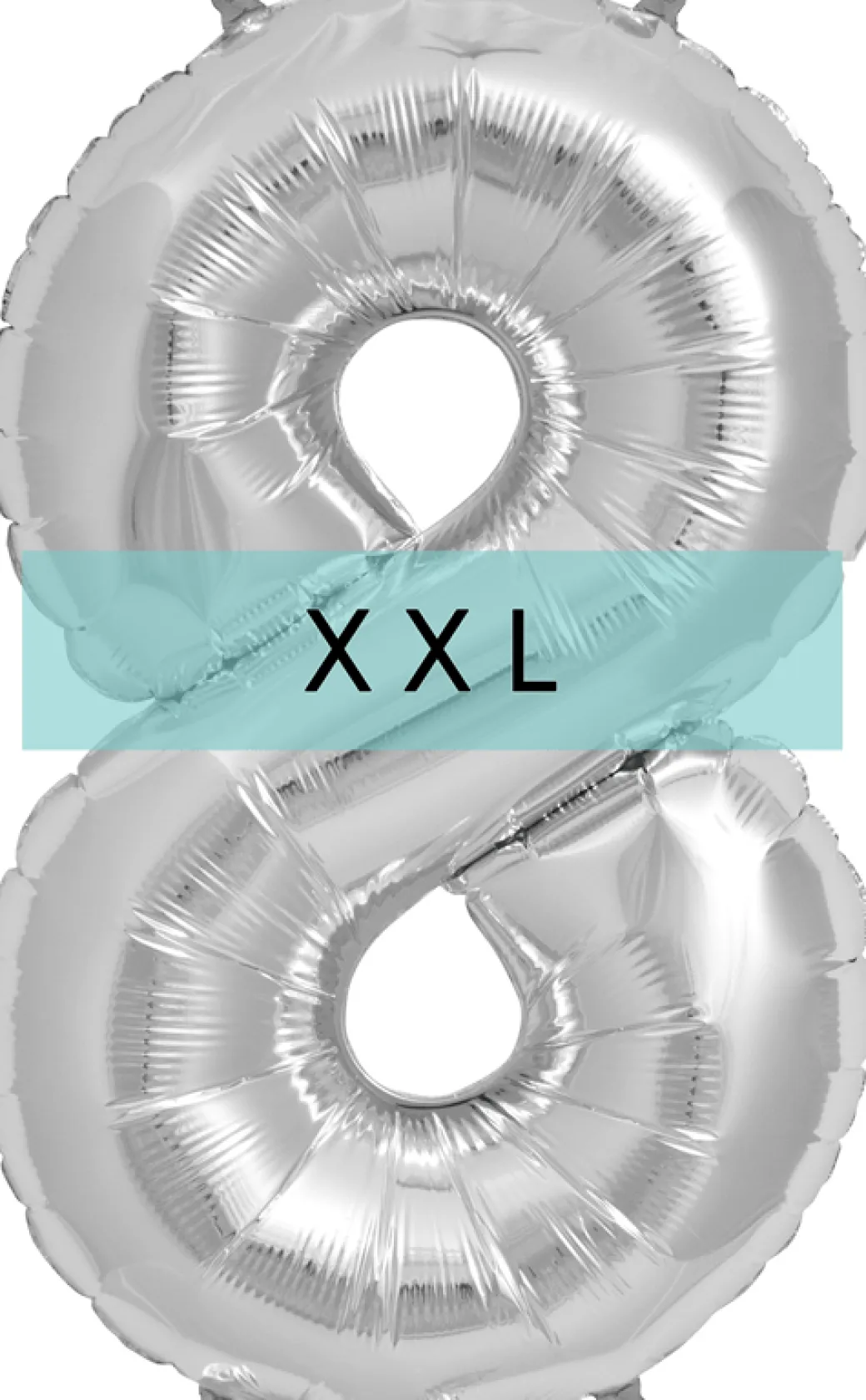 Zahlen Ballon 8 XXL Silber