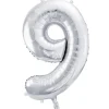 Zahlen Ballon 9 XXL Silber
