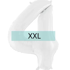 Zahlen Ballon 4 XXL Weiß