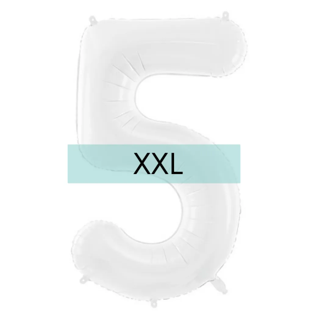 Zahlen Ballon 5 XXL Weiß