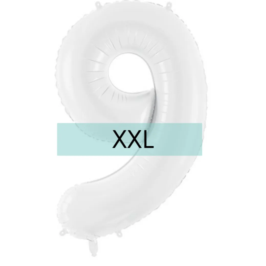 Zahlen Ballon 9 XXL Weiß